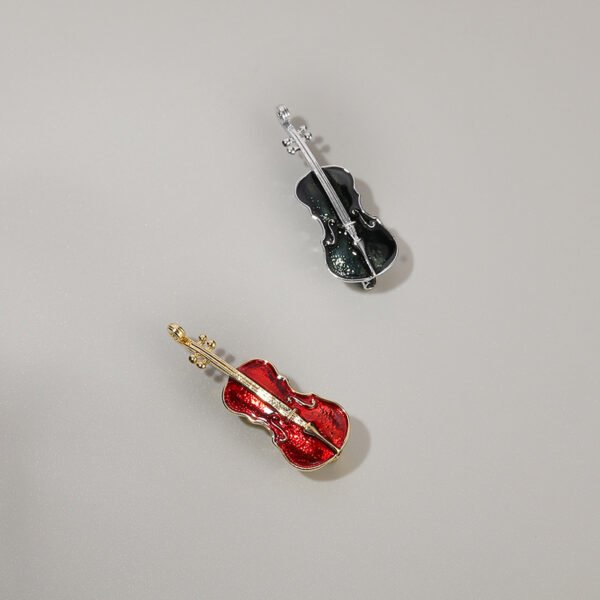 Light Luxury Violin Brooch