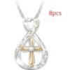 Cross Diamond Pendant Two Tone