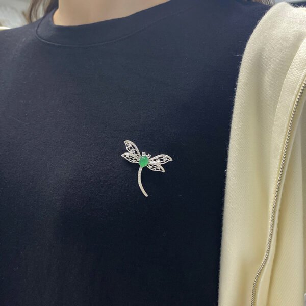 S925 Sterling Silver Dragonfly Brooch