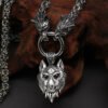 7e90bff4-ae46-43b8-be41-18bc4672a1fd.jpg Vintage Square Chain Titanium Steel Pendant Wolf Head Necklace Men's Sweater Chain