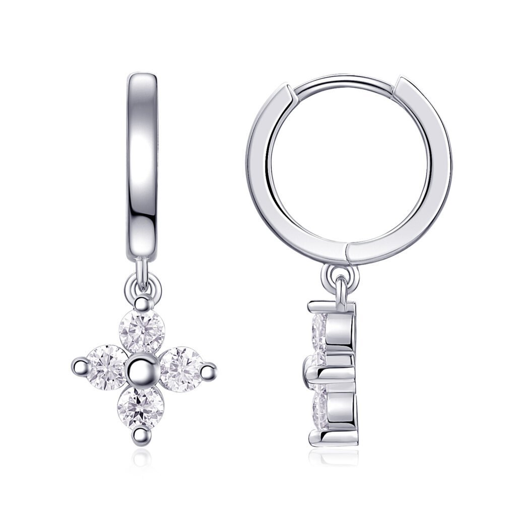S925 Sterling Silver Clover Drop Earrings