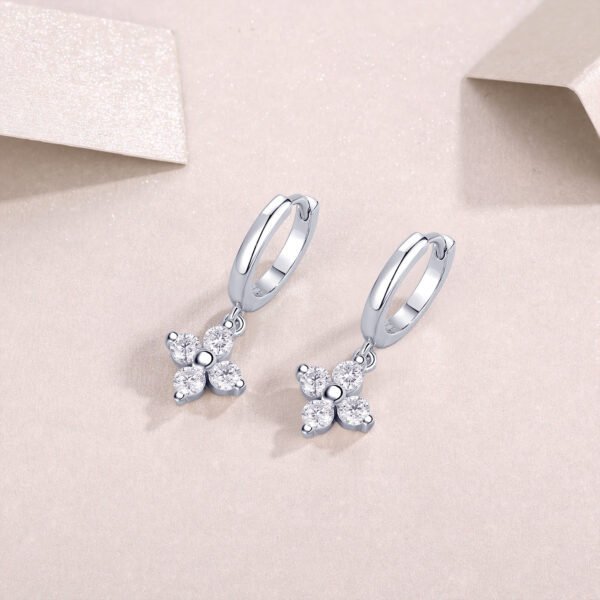 S925 Sterling Silver Clover Drop Earrings