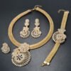 Fan-shaped Flower Gold Diamonds Set
