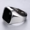 828797182448.jpg Men's stainless steel black agate ring