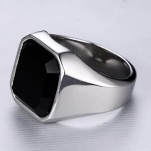 828797182448.jpg Men's stainless steel black agate ring