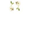 Floral Bee Painted Oil Leaf Long Tassel Earrings