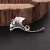 S925 silver leaf inlaid garnet pendant