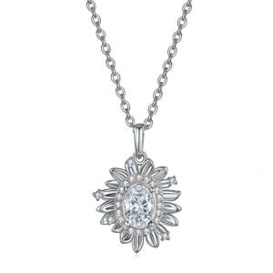 S925 Sterling Silver 5x7mm Oval Moissanite D Aisy Necklace 45cm D Color VVS1 Platinum Gold Plated GRA Certified Gift Box