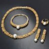 Vintage Gold Pearl Jewelry 4 Pieces Set