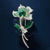 Fashion Green Flower Brooch