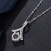Women's S925 Silver Shiny Interwoven Zircon Necklace