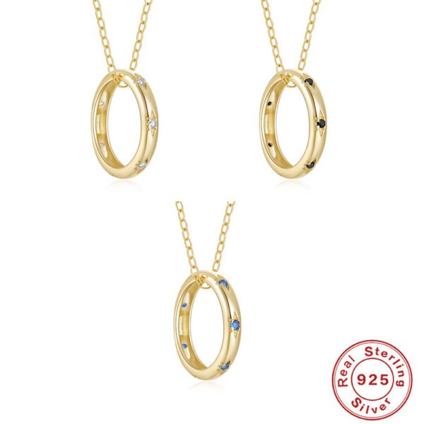 9254852b-6432-4381-bd0d-ce731508d690.jpg S925 Sterling Silver Circle Diamond-studded Necklace