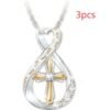 Cross Diamond Pendant Two Tone