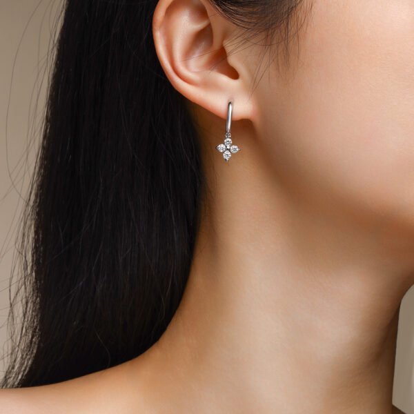 S925 Sterling Silver Clover Drop Earrings