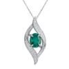 S925 Sterling Silver Lab-Grown Emerald Necklace