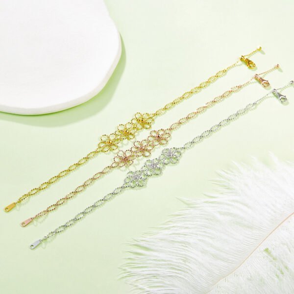 S925 Sterling Silver Flower Bracelet