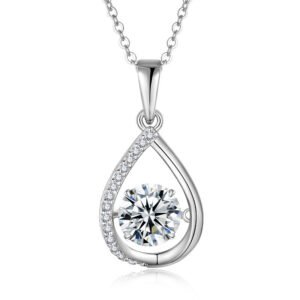 S925 Sterling Silver 1ct D Color VVS1 Moissanite Teardrop Necklace 45cm Platinum Gold Plated GRA Certified Gift Box