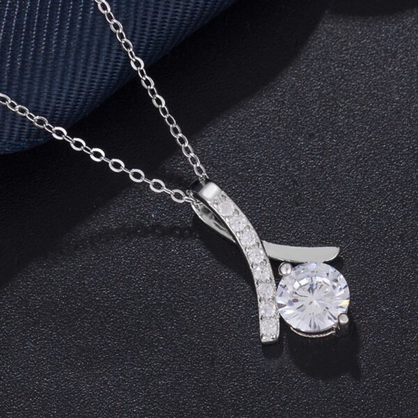 Women's S925 Silver Shiny Interwoven Zircon Necklace