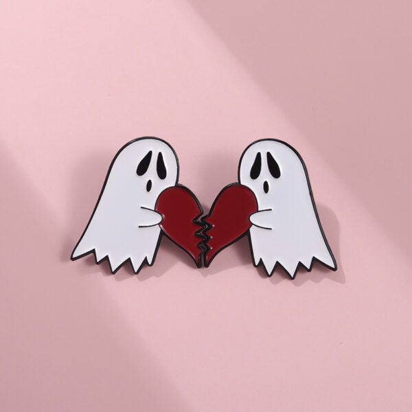 Halloween Couple Metal Ghost Love Brooche