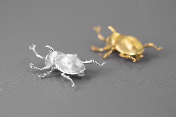 S925 Sterling Silver Beetle Brooch