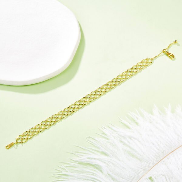 S925 Sterling Silver Hollow Mesh Bracelet