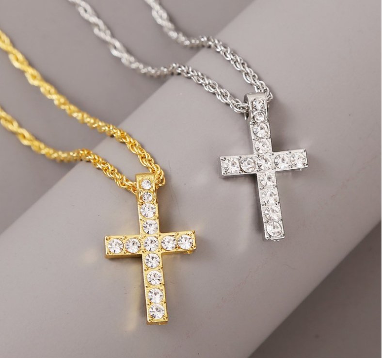 Cross Pendant Necklace Punk Hip-hop Rapper Jewelry