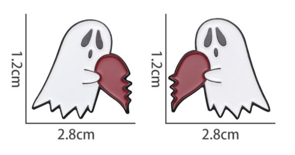 Halloween Couple Metal Ghost Love Brooche