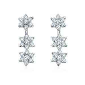 S925 Sterling Silver Star Dangle Earrings