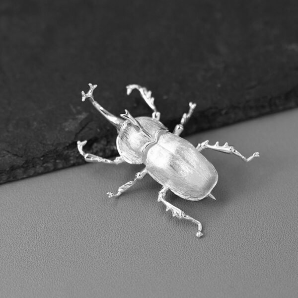S925 Sterling Silver Beetle Brooch