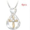 Cross Diamond Pendant Two Tone