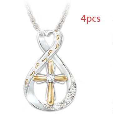 Cross Diamond Pendant Two Tone