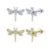 S925 Sterling Silver Dragonfly Stud Earrings