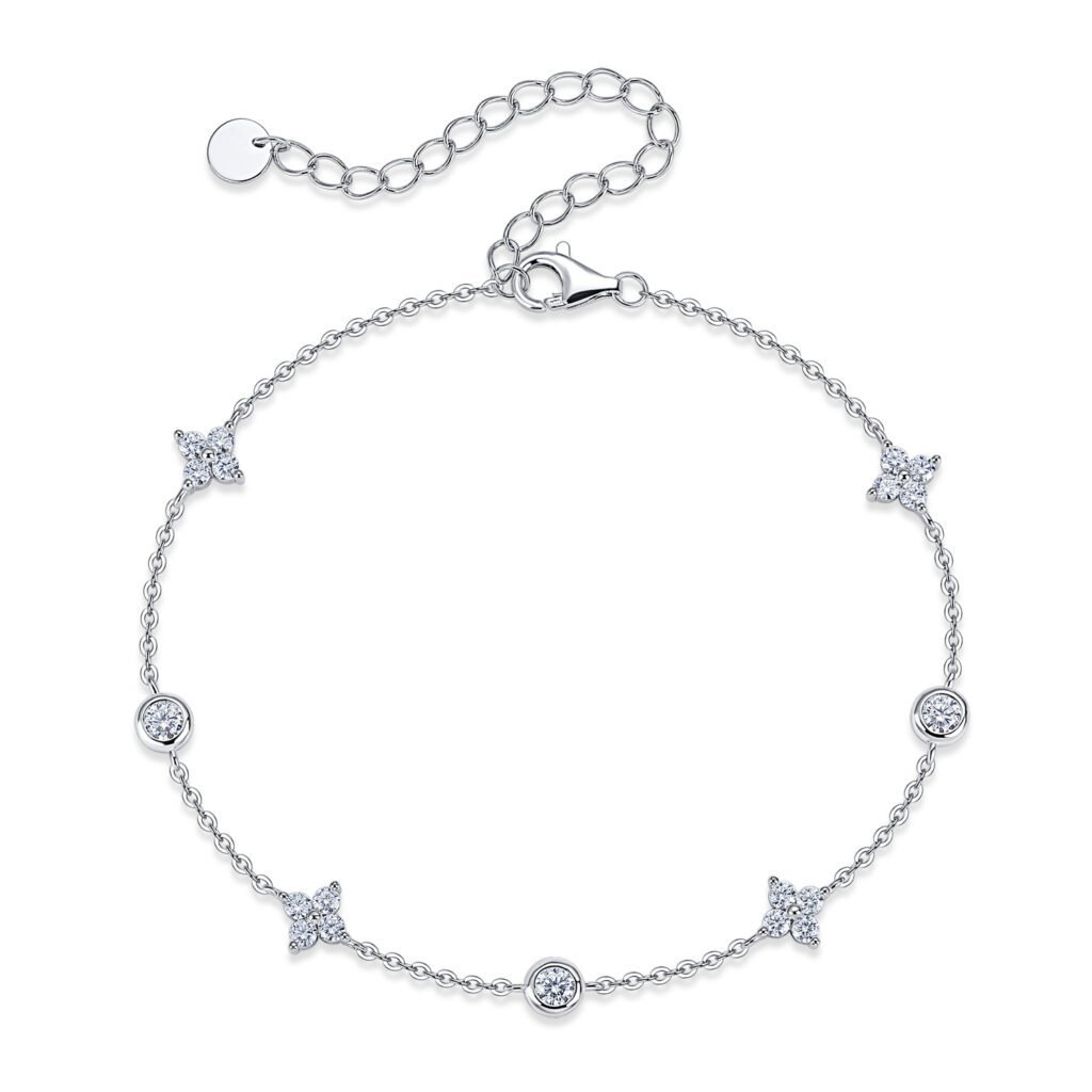 S925 Sterling Silver Station Bracelet