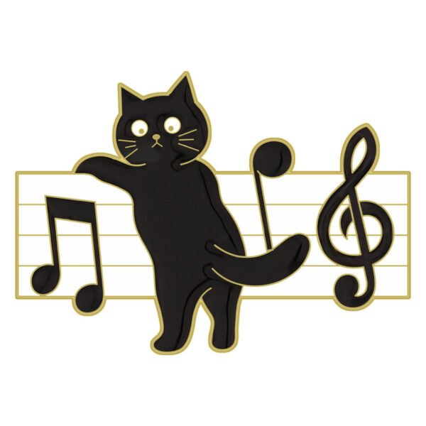 Black Cat Alloy Brooch