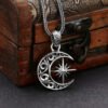 925 Sterling Silver Moon Asterism Necklace Pendant