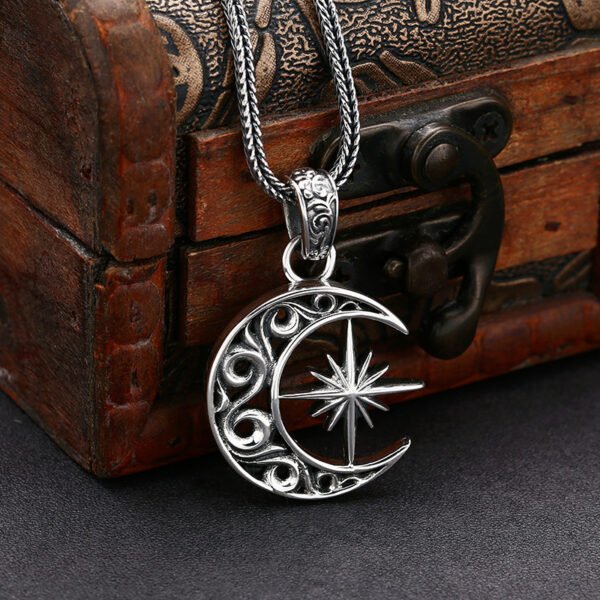 925 Sterling Silver Moon Asterism Necklace Pendant