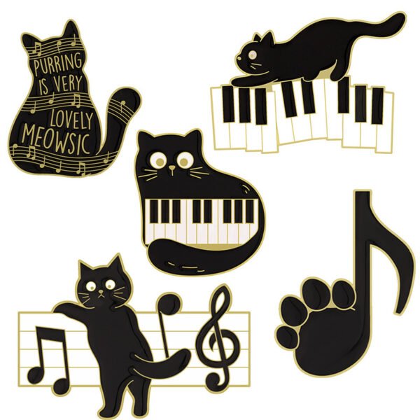 Black Cat Alloy Brooch