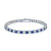 b0a99482-cf34-4cc6-81f5-05cfe162bc34.jpg S925 Sterling Silver 3x3mm Lab-Grown Gemstone Tennis Bracelet 16.5cm 8.6g Platinum Plated