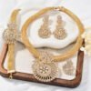 Fan-shaped Flower Gold Diamonds Set