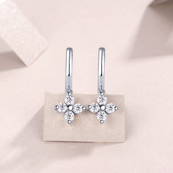 S925 Sterling Silver Clover Drop Earrings
