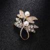 Rhinestone-encrusted Pearl Brooch