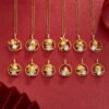 S925 Silver Gold Plated Rat Necklace Chinese Zodiac