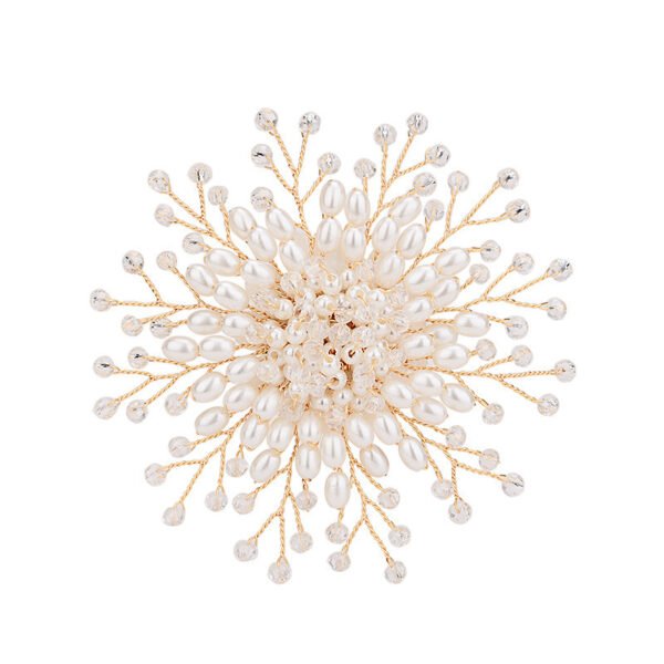 Elegant Snowflake Pearl Brooch