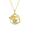 S925 Silver Gold Plated Rat Necklace Chinese Zodiac