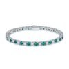 bc50d409-7f9a-4d09-8c11-7fdf8bccfe06.jpg S925 Sterling Silver 3x3mm Lab-Grown Gemstone Tennis Bracelet 16.5cm 8.6g Platinum Plated