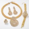 Fan-shaped Flower Gold Diamonds Set
