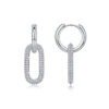 S925 Sterling Silver Geometric Link Drop Earrings