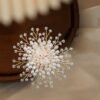 Elegant Snowflake Pearl Brooch