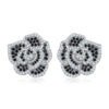 S925 Sterling Silver Black White Stud Earrings