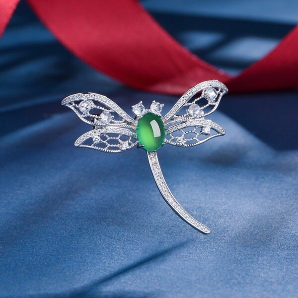 S925 Sterling Silver Dragonfly Brooch